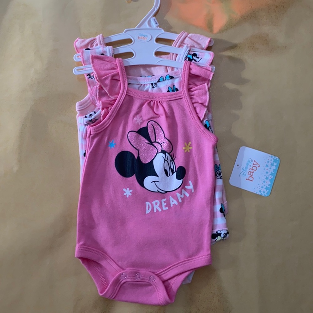 New with tags Disney baby girl 0 to 3 months tank top onesies for summer